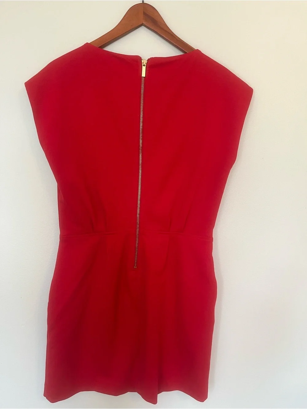Michael Kors Red Mini Dress with Gold Zipper Details